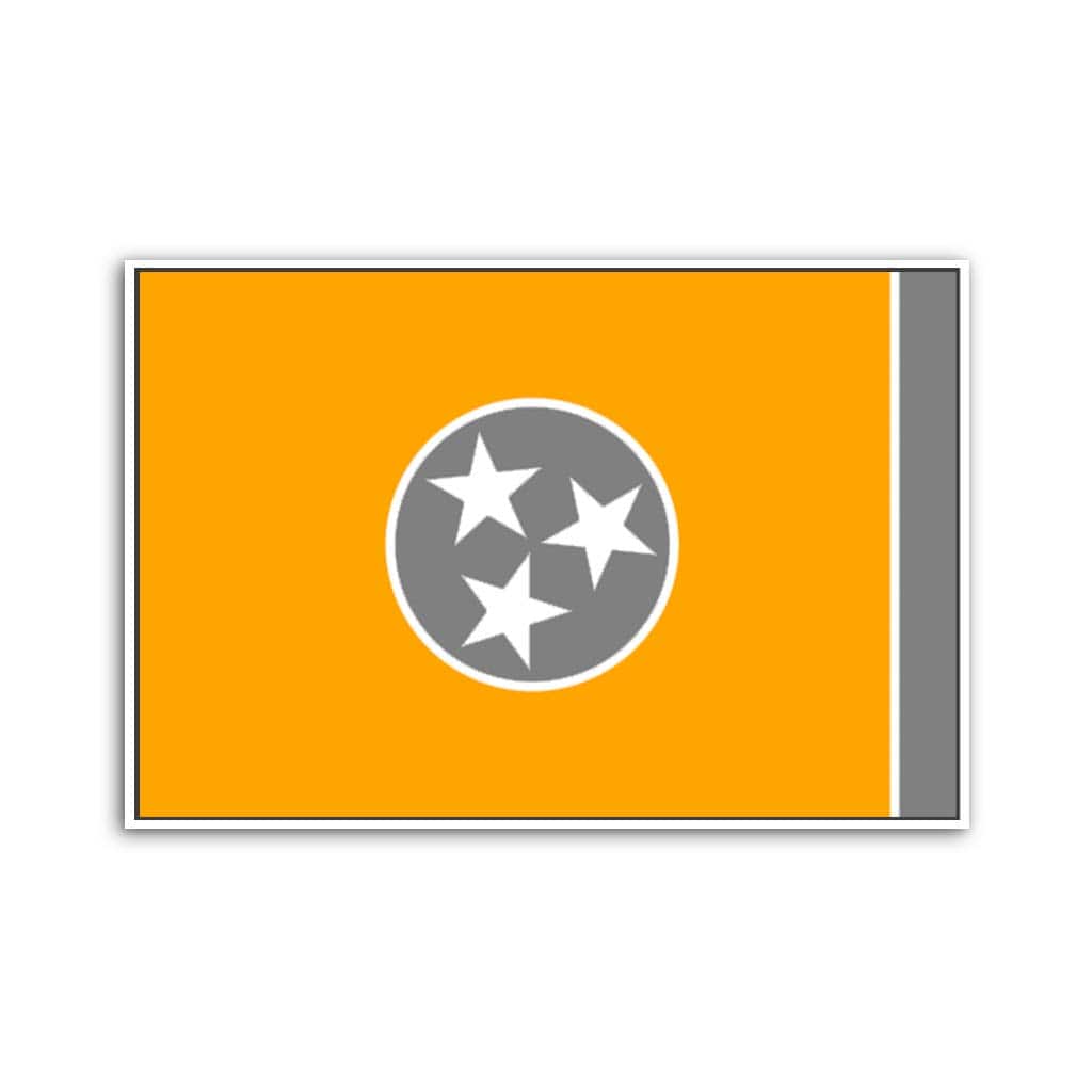 Orange & Gray Tennessee Flag Canvas Wall Art Print