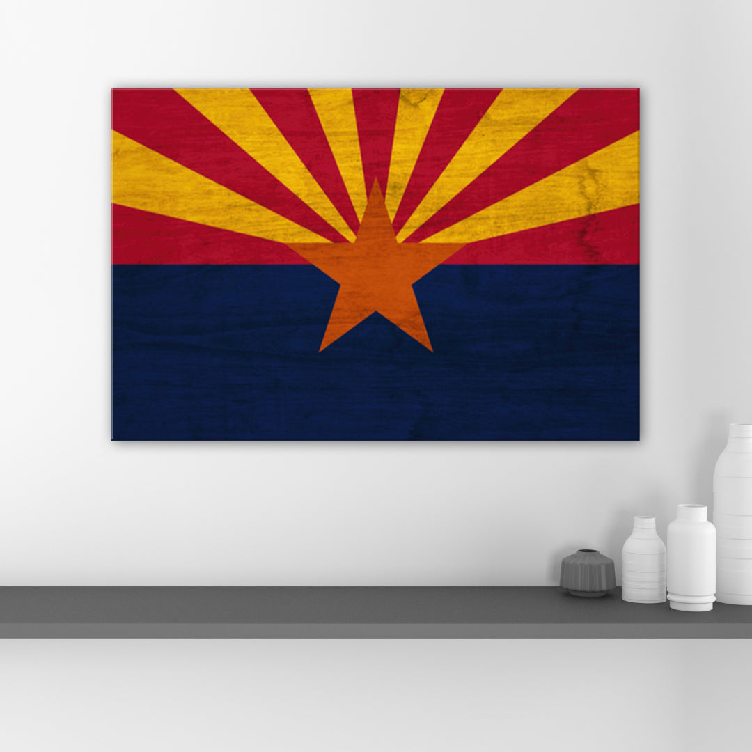 Rustic Arizona Canvas Flag Art Print