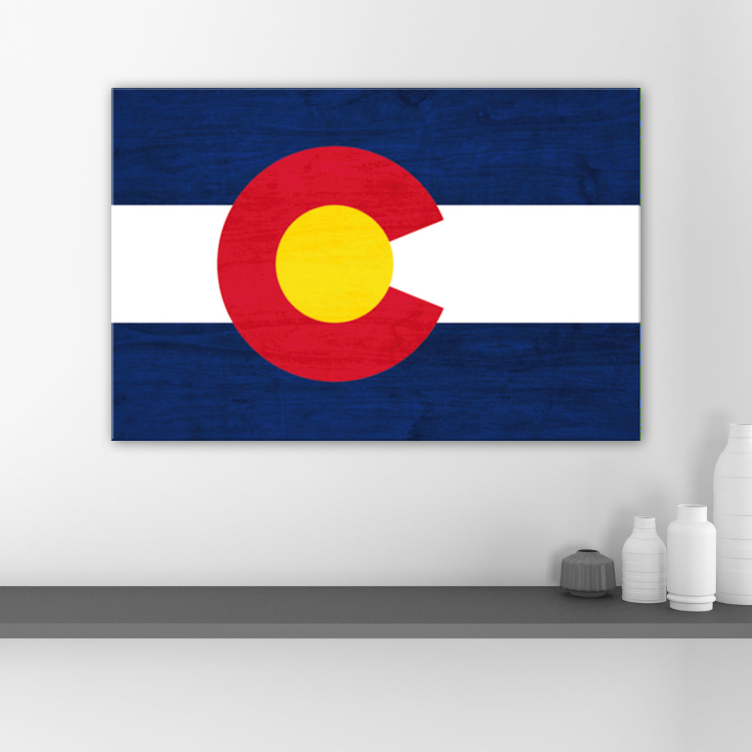 Rustic Colorado Canvas Flag Art Print