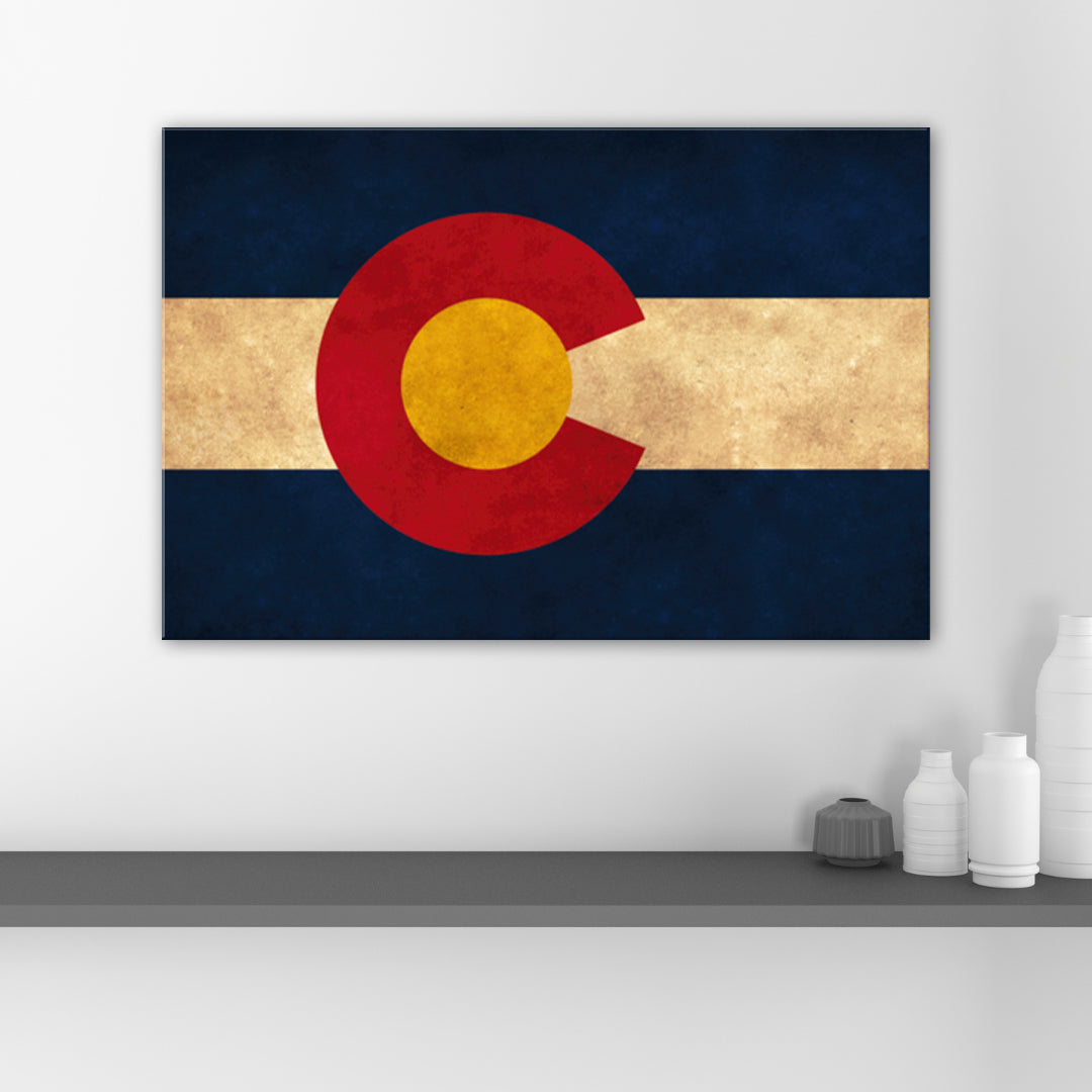 Distressed Colorado Canvas Flag Art Print
