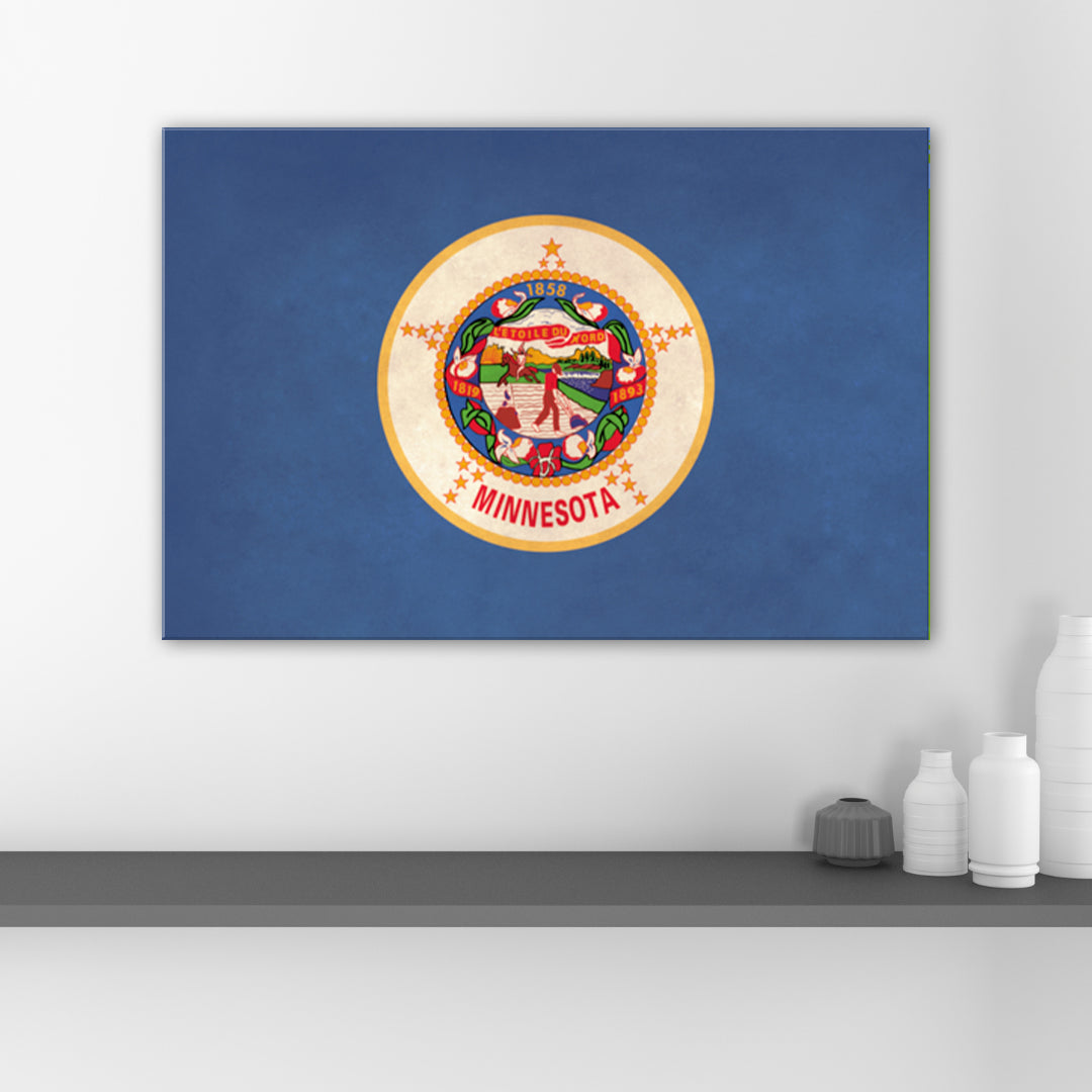 Distressed Minnesota Flag Canvas Art Print
