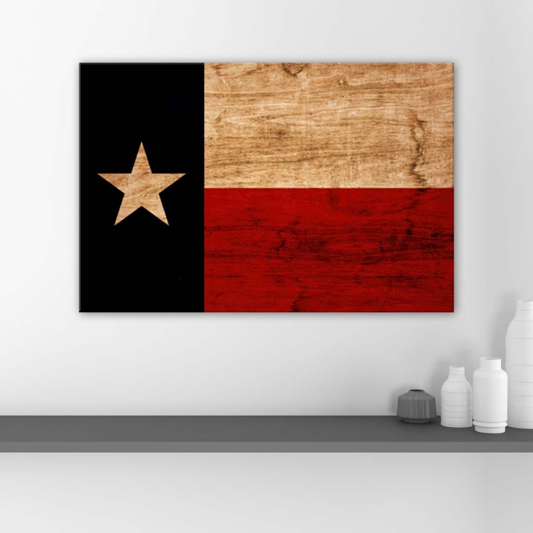 Rustic Texas Flag Canvas Wall Art Print