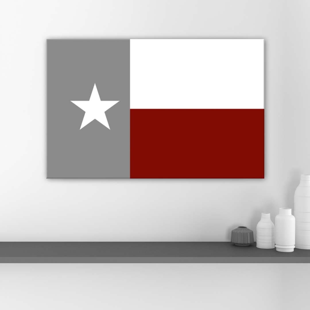 Maroon and White Texas Flag Canvas Wall Art Print