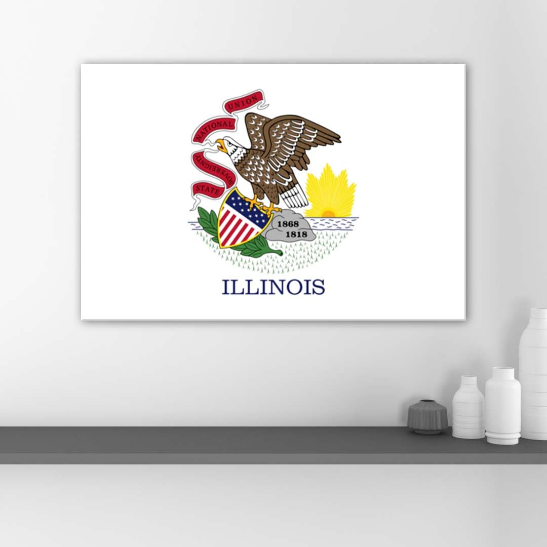 Illinois Flag Canvas Wall Art Print