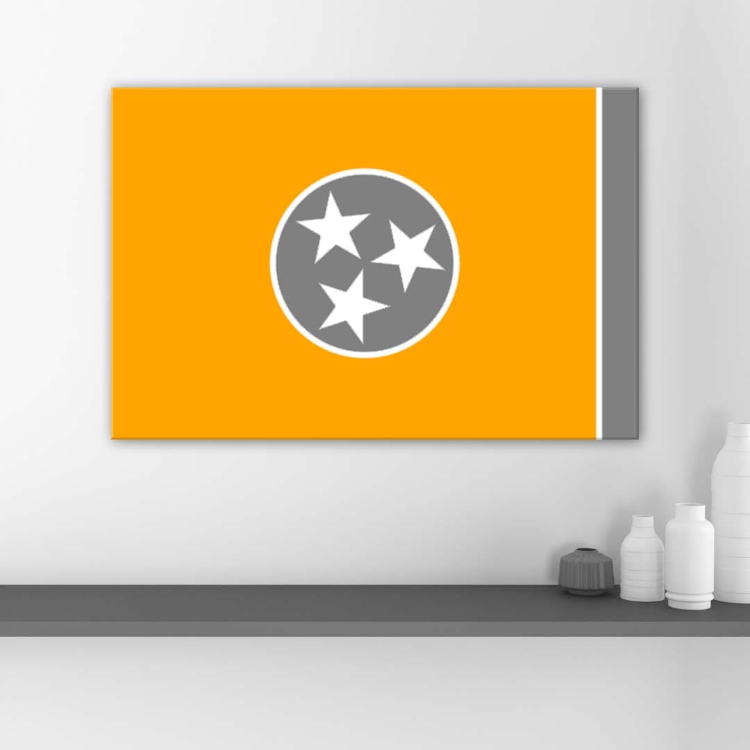 Orange & Gray Tennessee Flag Canvas Wall Art Print