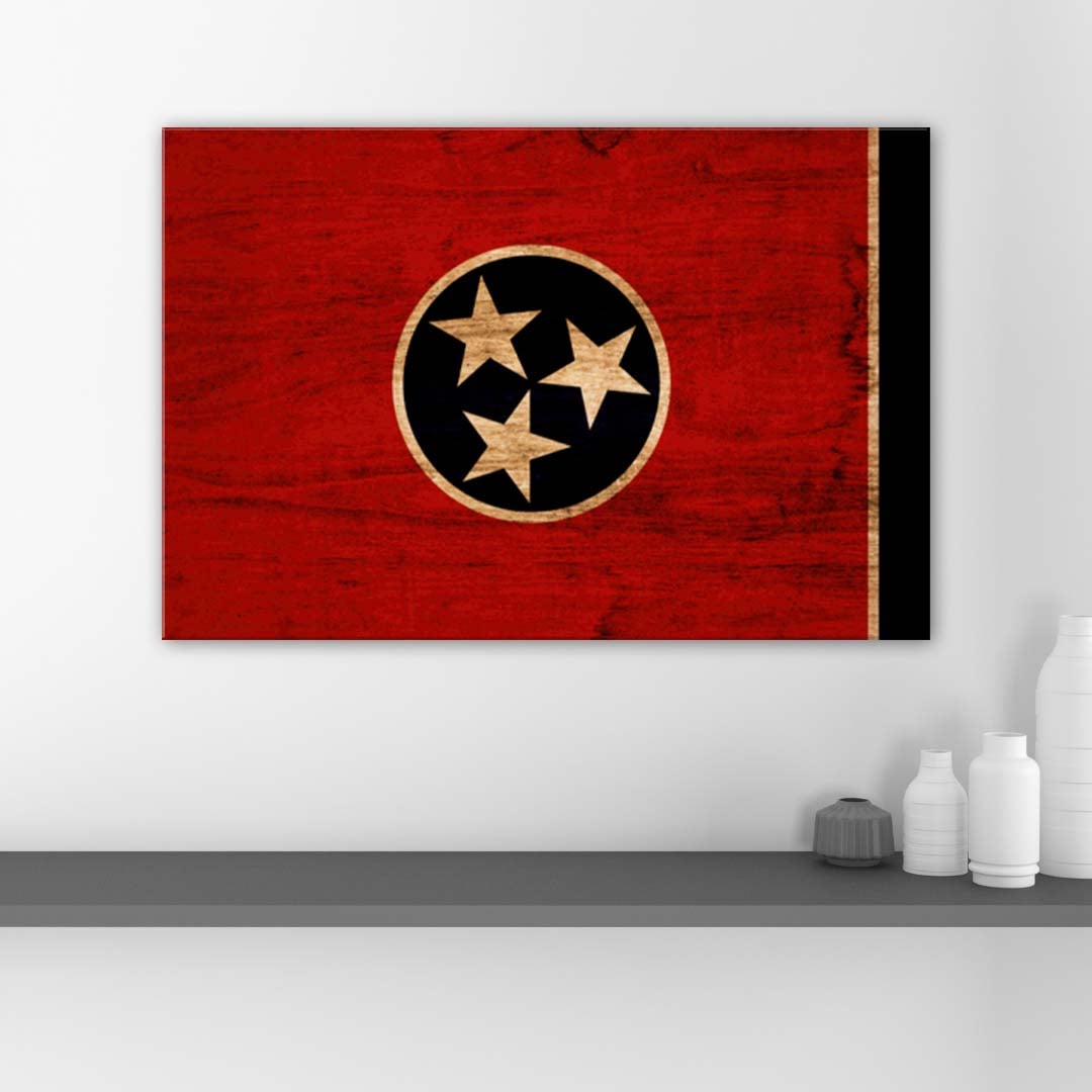 Rustic Tennessee Flag Canvas Wall Art Print