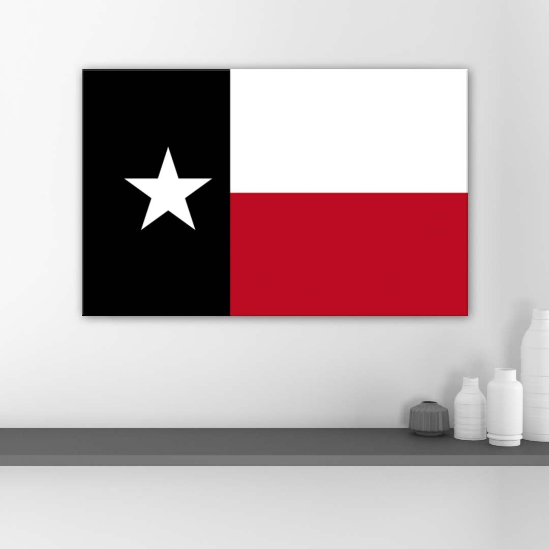 Red and Black Texas Flag Canvas Wall Art Print
