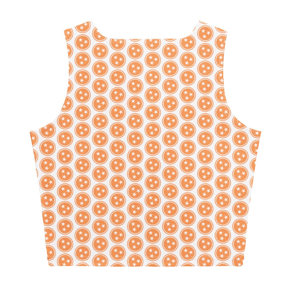 Orange Tennessee Tri Star Cropped Tank Top
