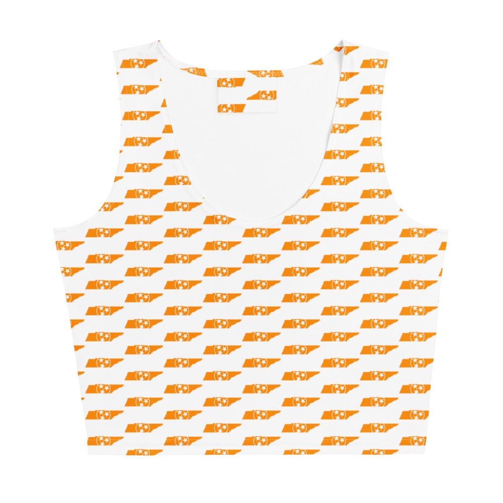 Orange Tennessee State Flag Cropped Tank Top
