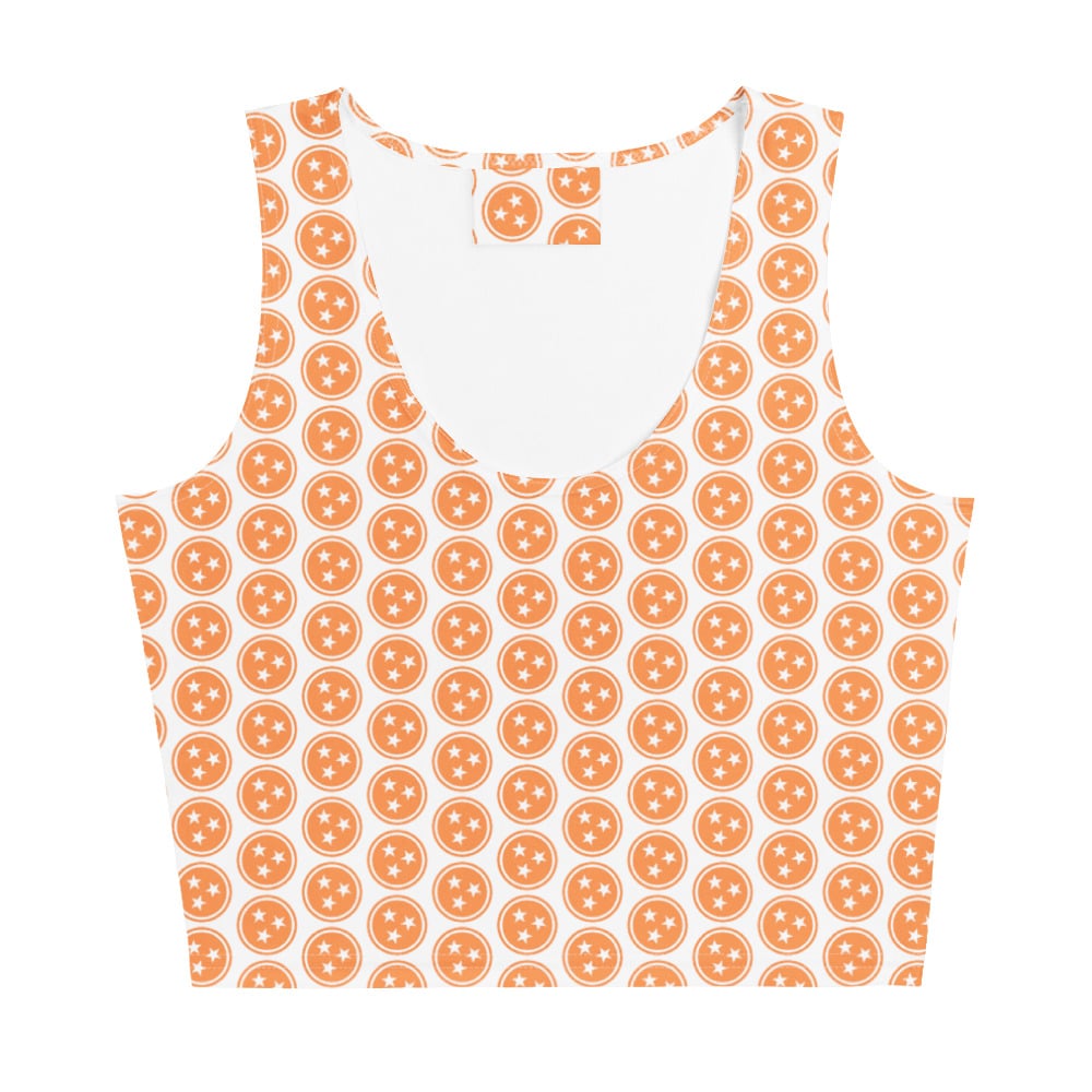 Orange Tennessee Tri Star Cropped Tank Top