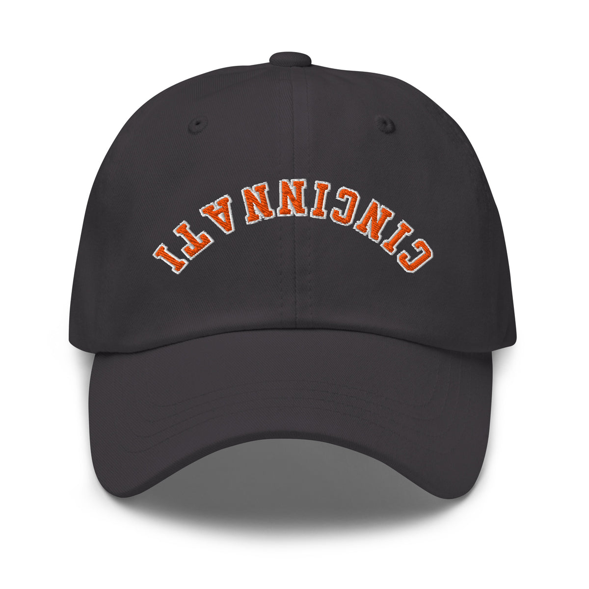 Curved Upside Down Orange Cincinnati Dad Hat