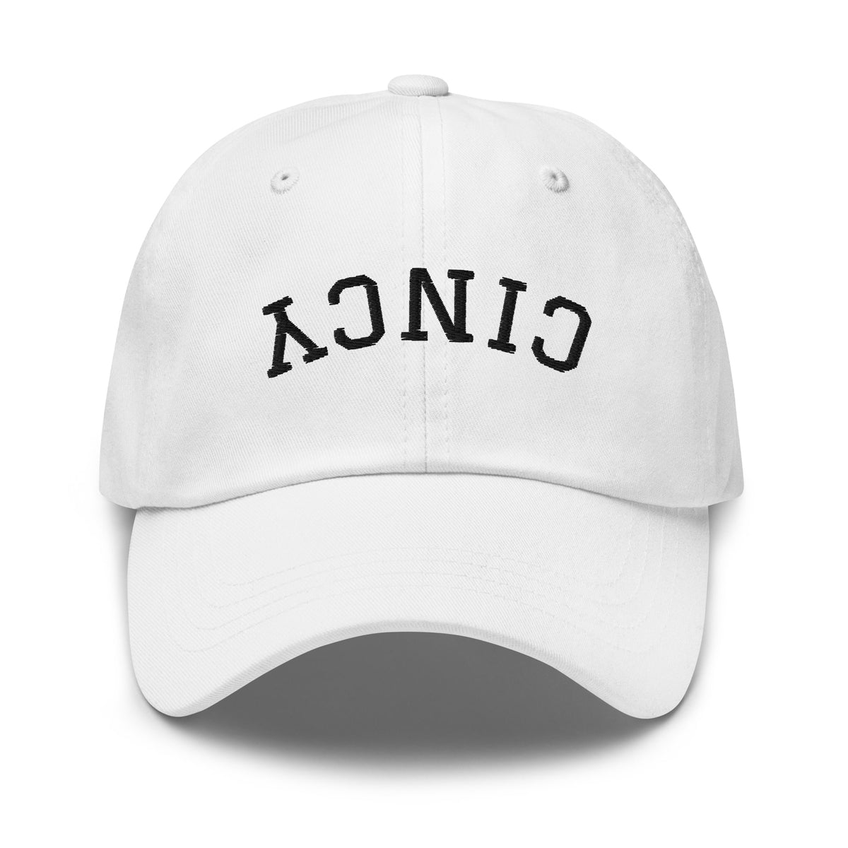 Upside Down Cincy White Dad Hat