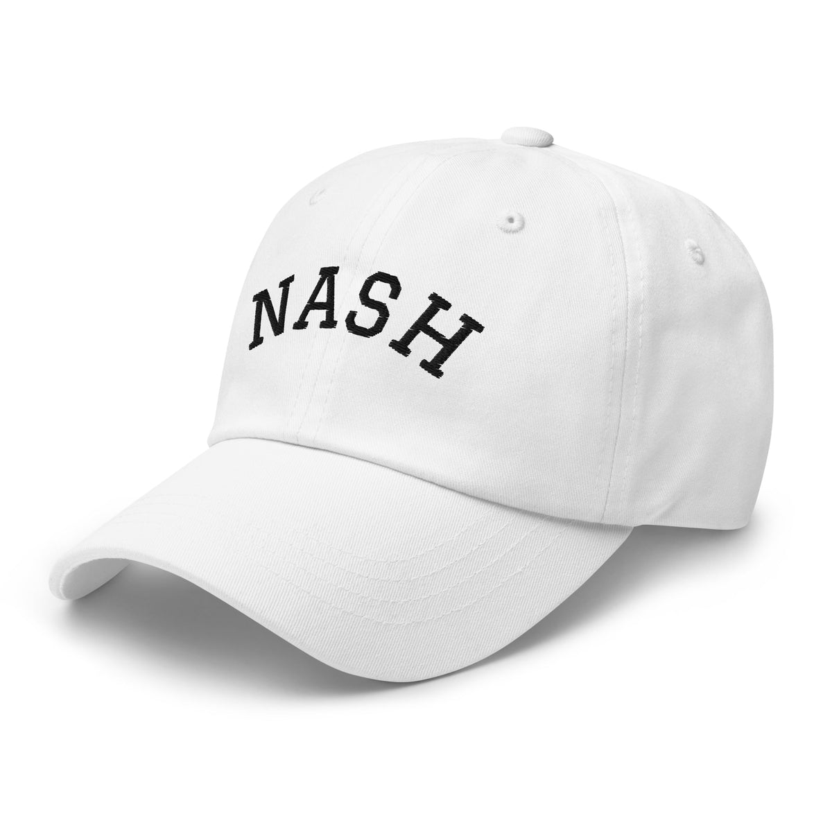 Curved Nash White Dad Hat