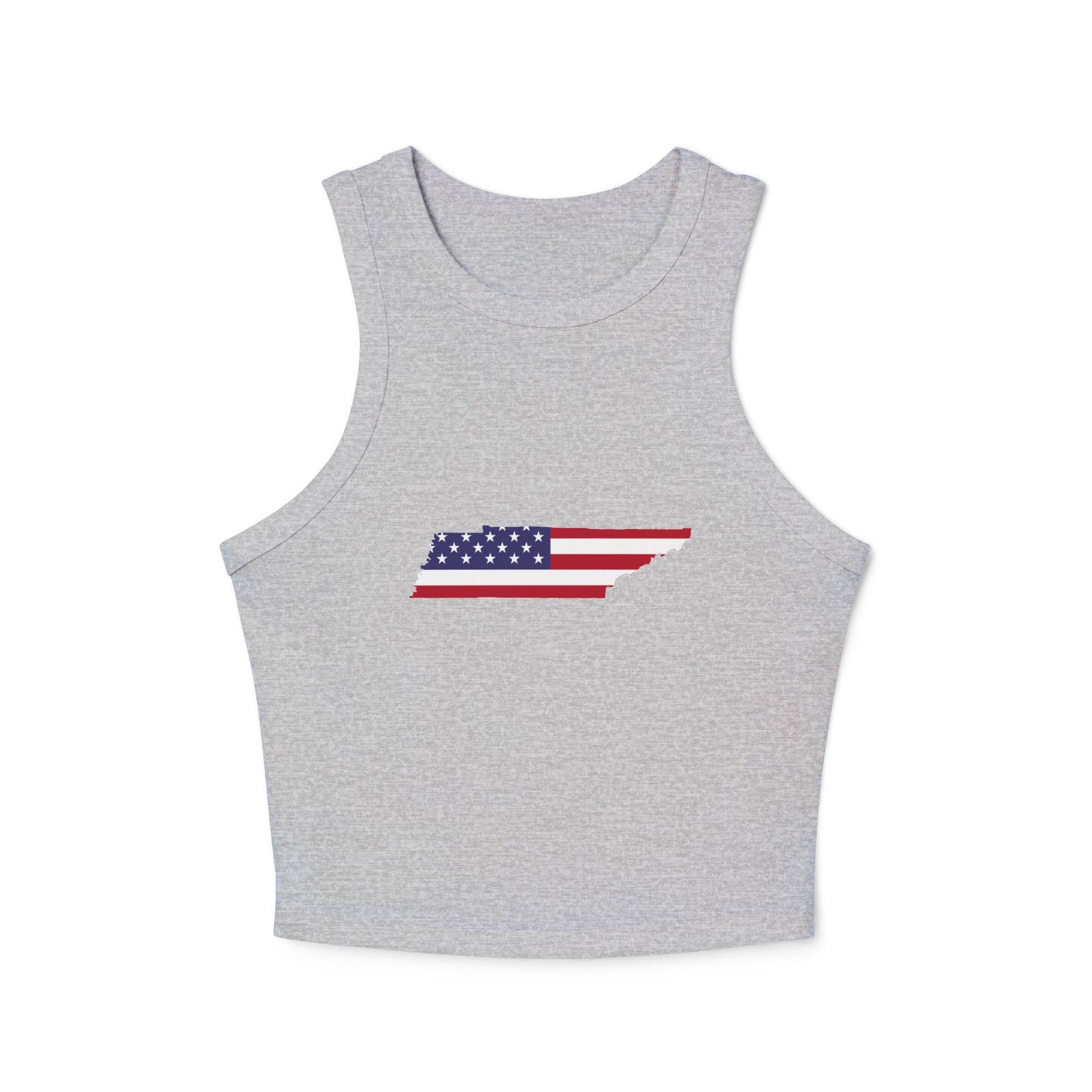 Tennessee Flag Stars and Stripes Cropped Black Tank Top