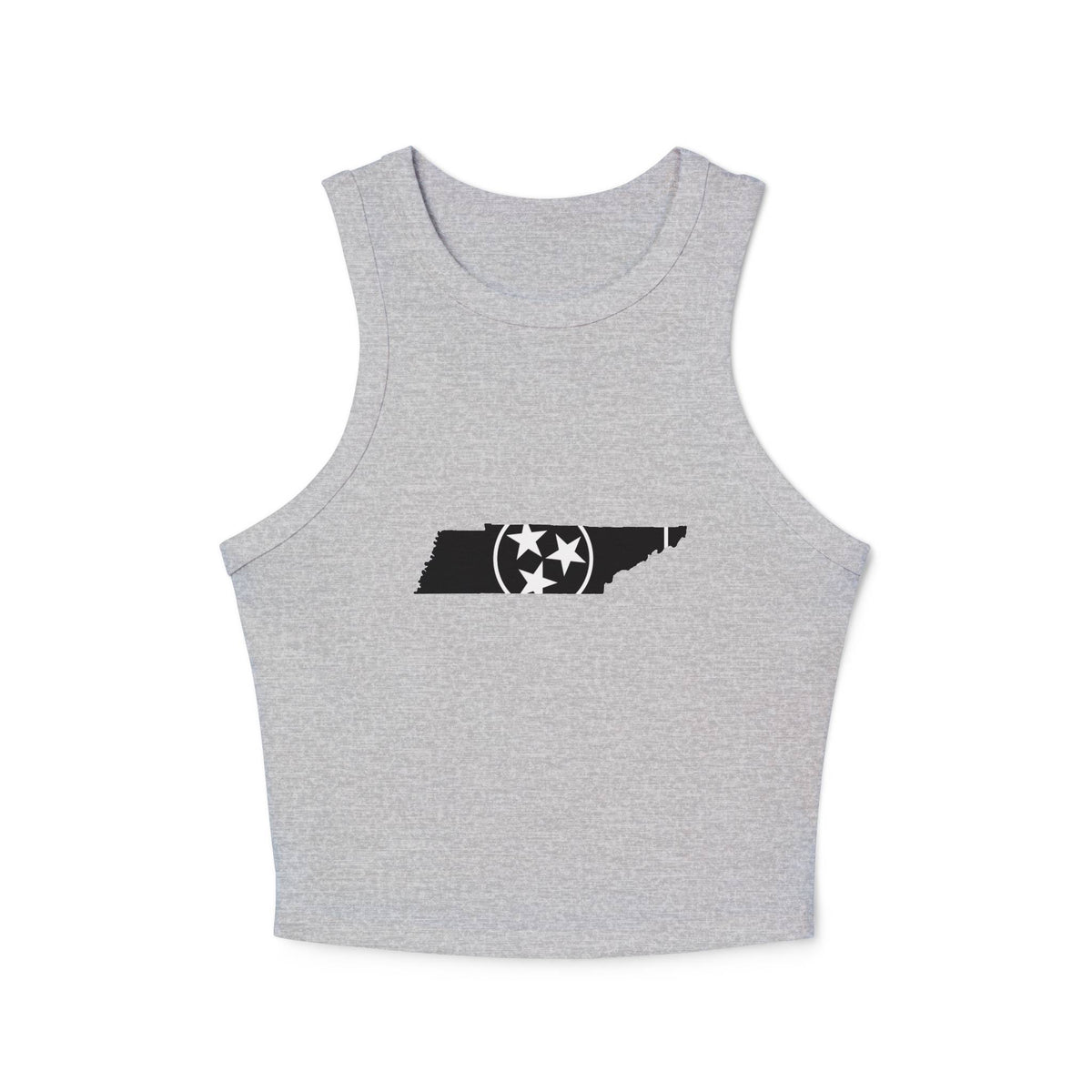 Black and White Tennessee Flag Cropped Red Tank Top