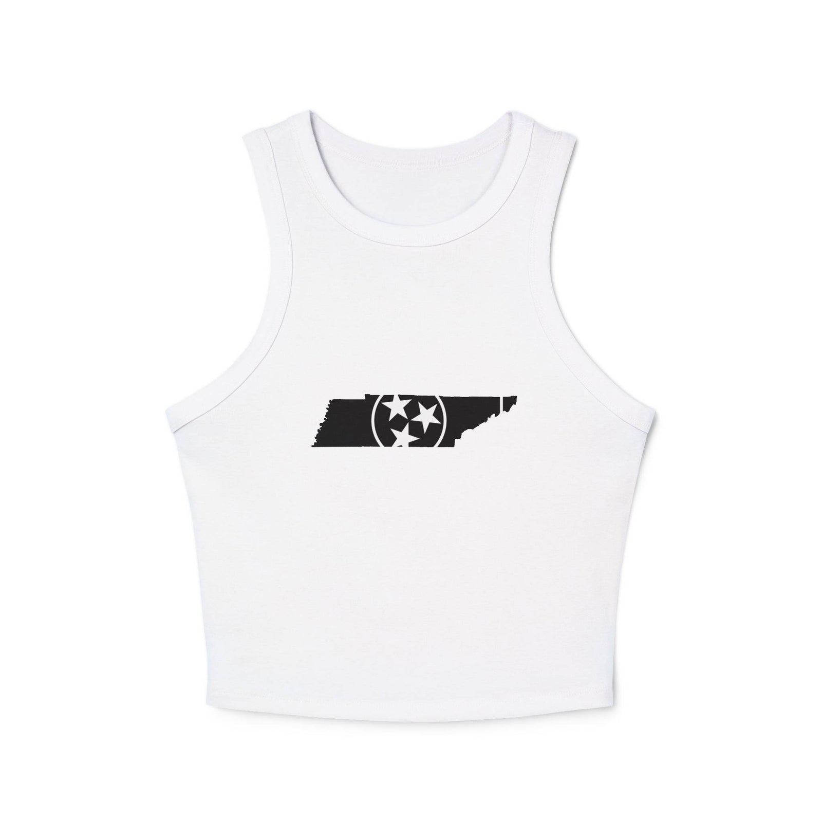 Black and White Tennessee Flag Cropped Red Tank Top