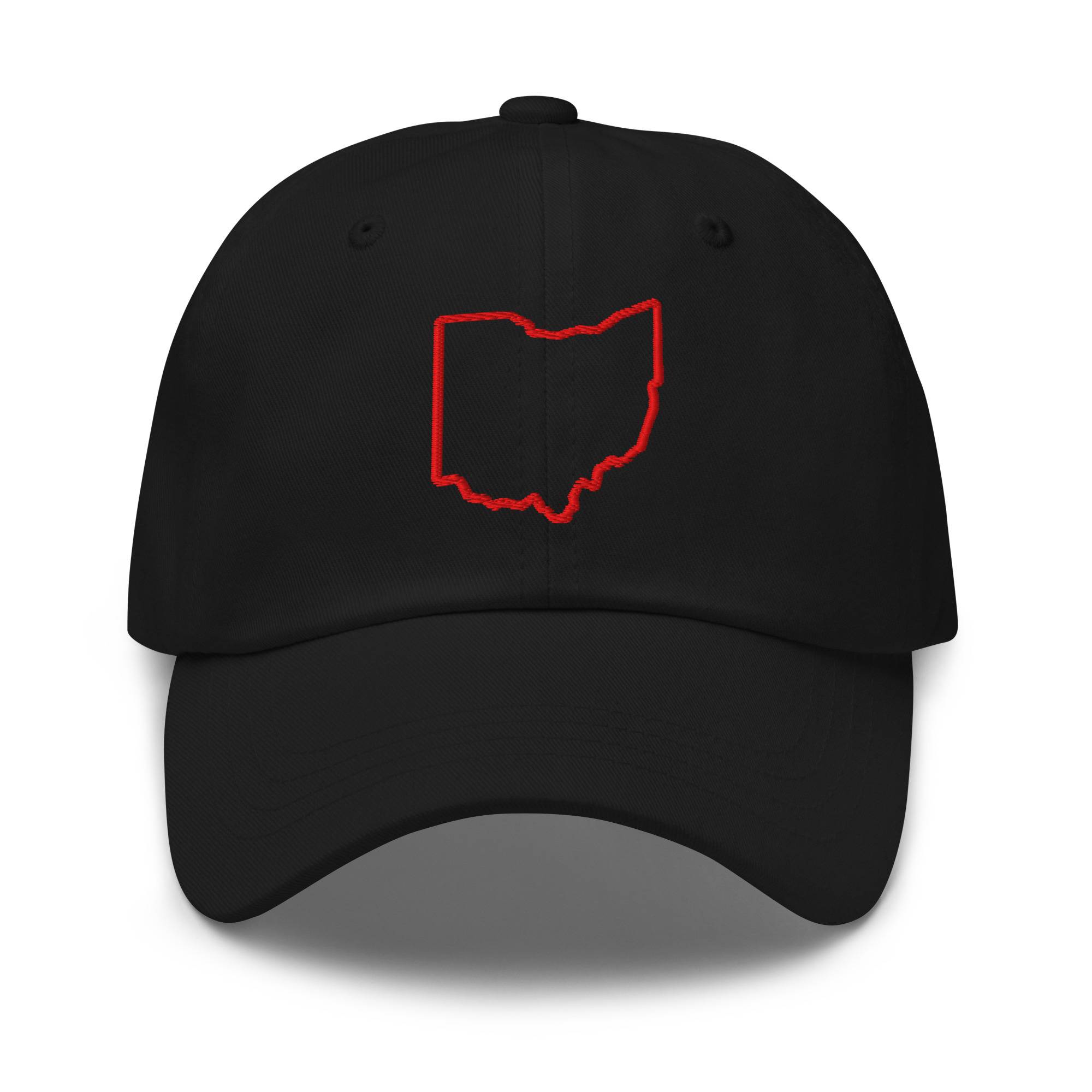 Red Ohio Outline Dad Hat