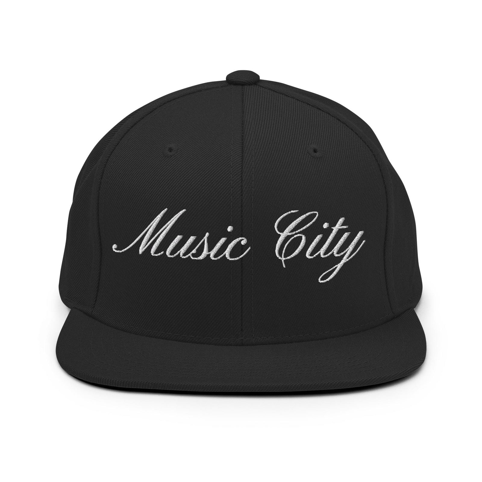 Music City White Script Snapback