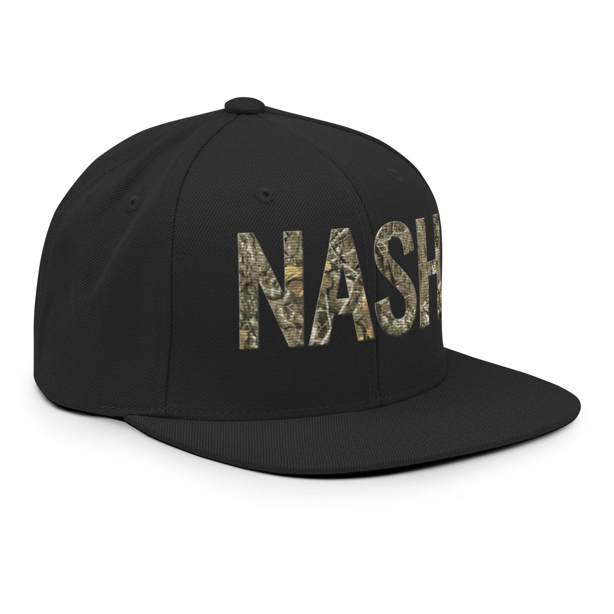 Nash Woodland Camo Black Snapback Hat