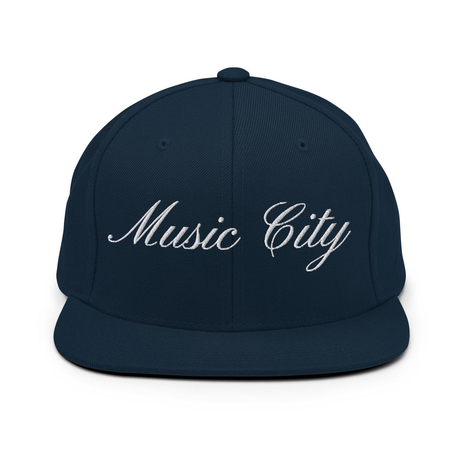 Music City White Script Snapback