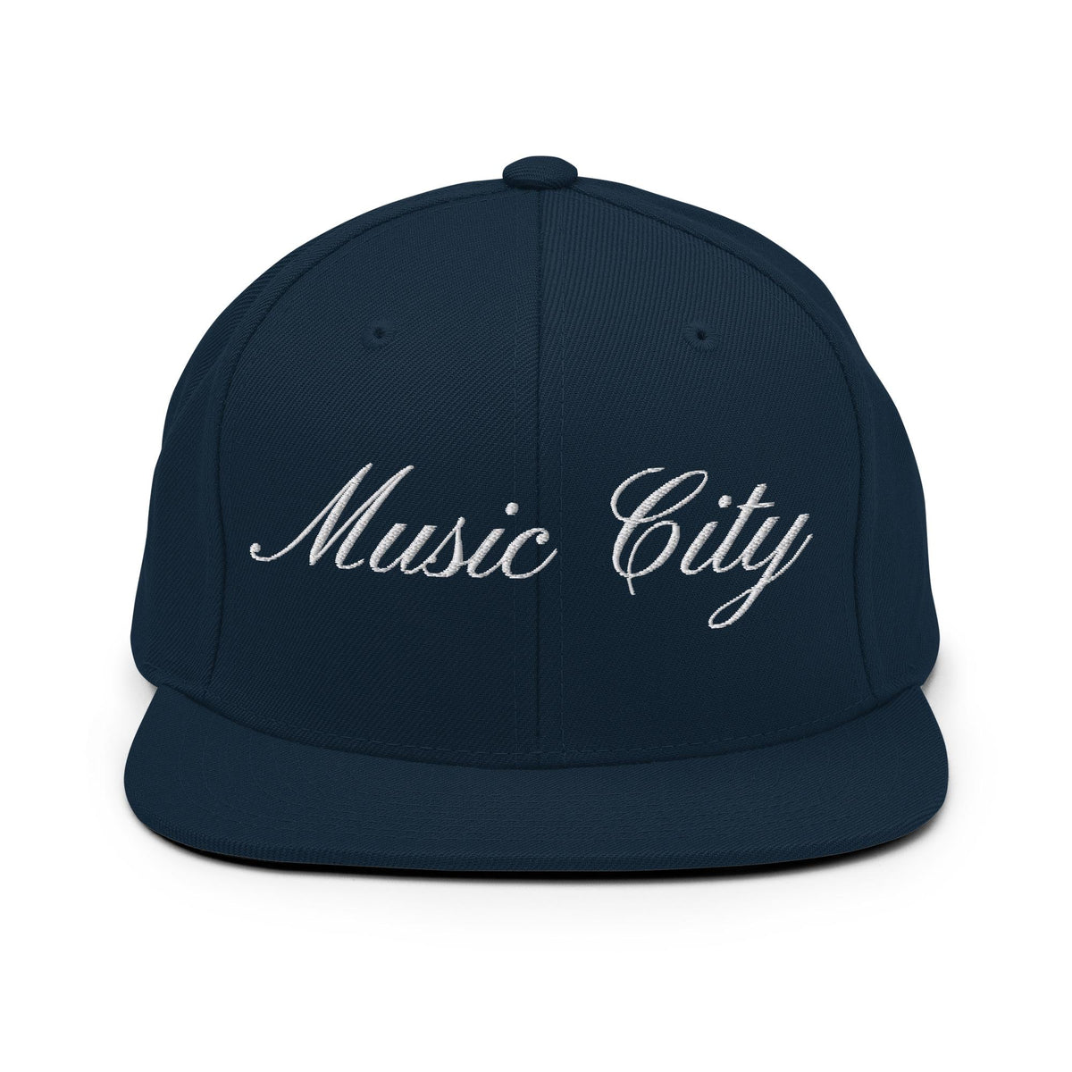 Music City White Script Snapback