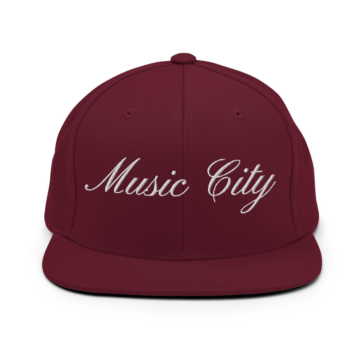 Music City White Script Snapback