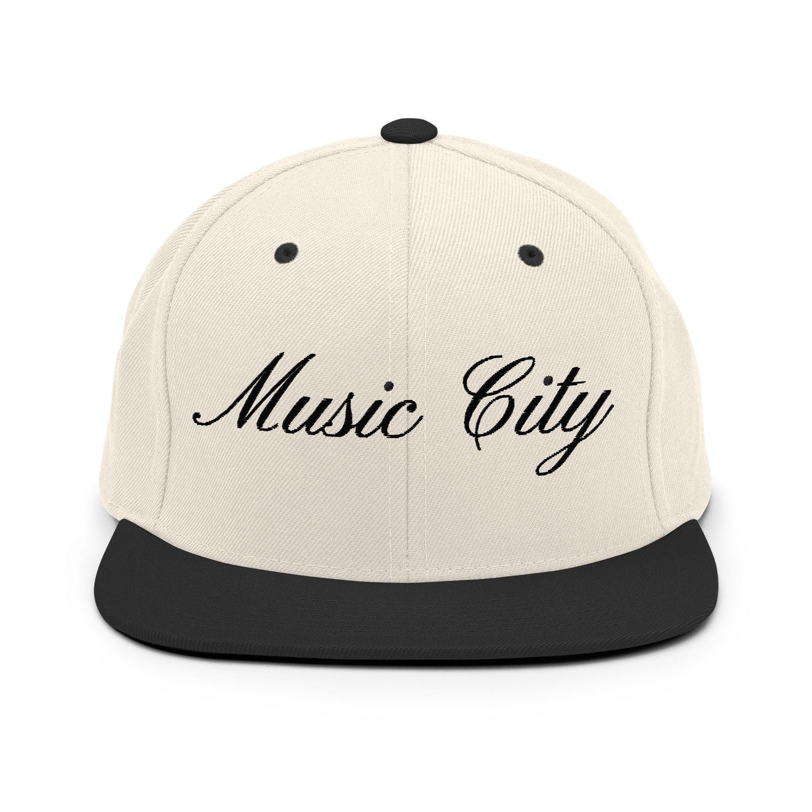 Music City Black Script Natural/Black Snapback