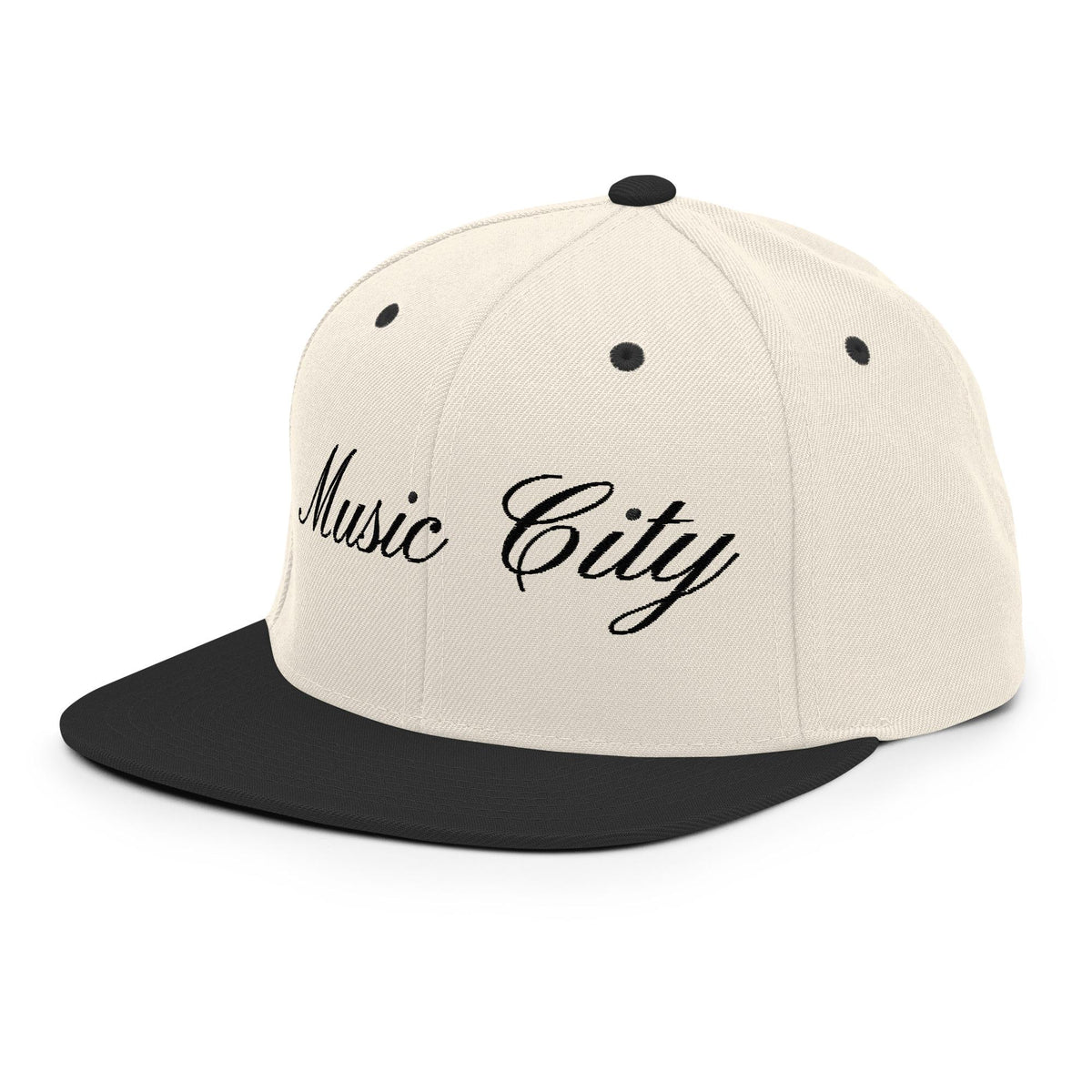 Music City Black Script Natural/Black Snapback