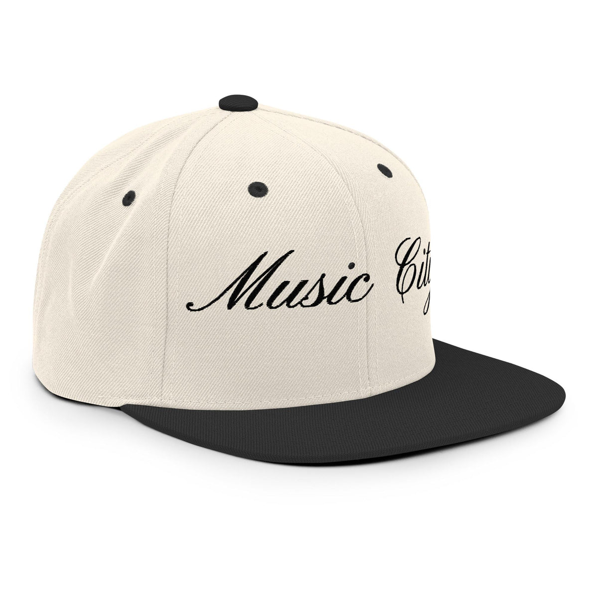 Music City Black Script Natural/Black Snapback