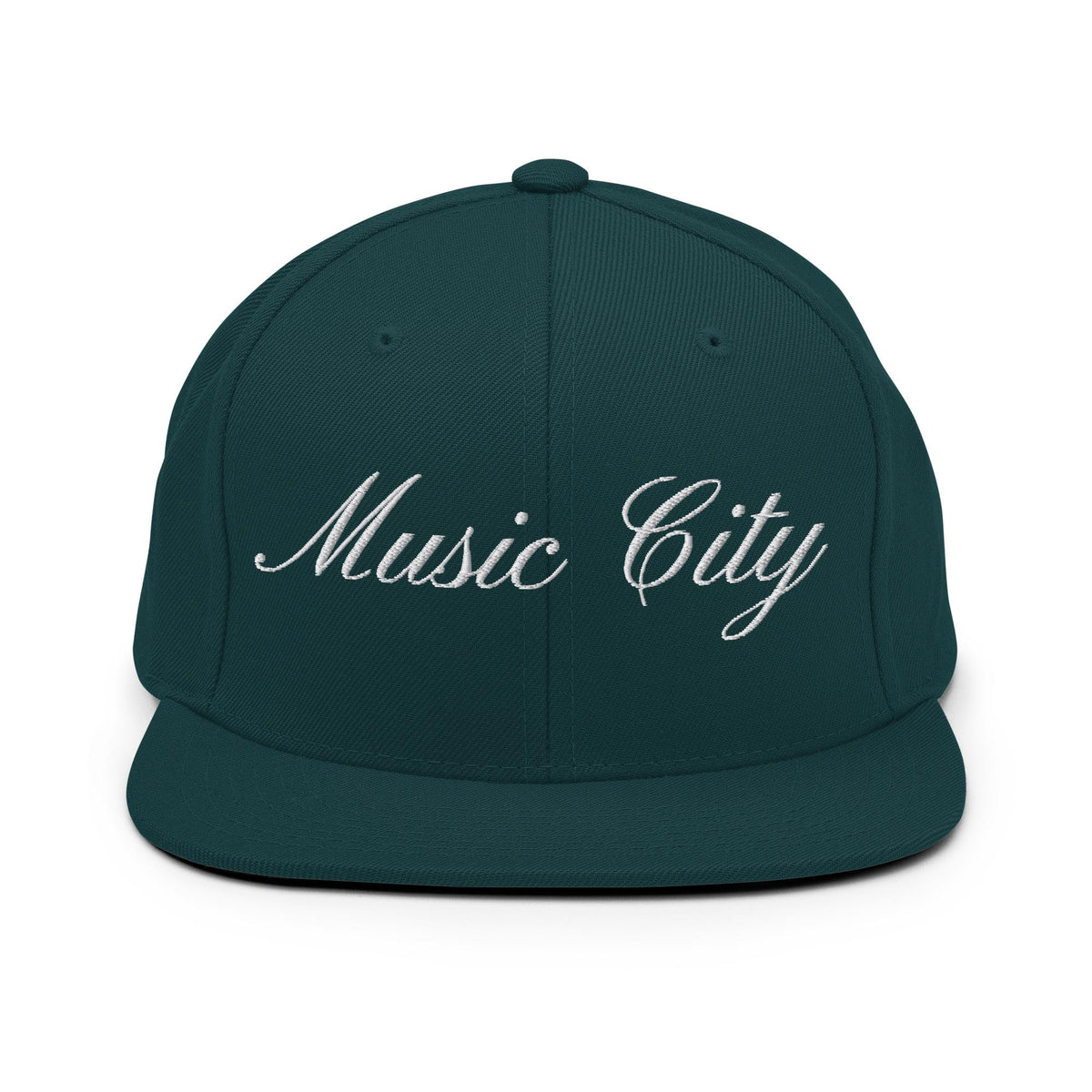 Music City White Script Snapback