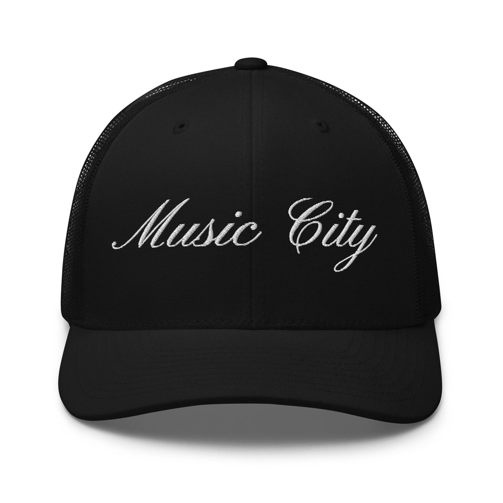 Music City White Script Trucker Cap