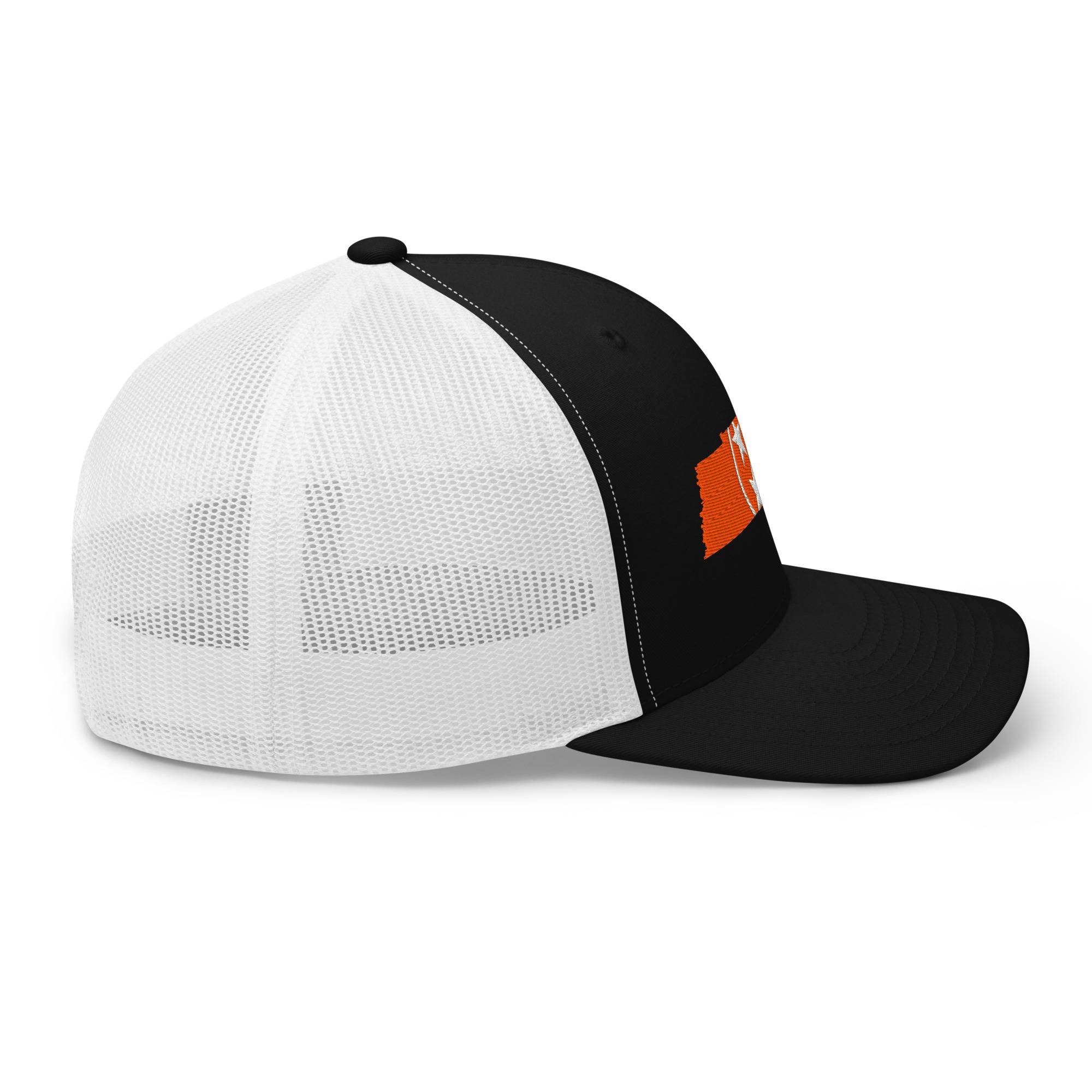 Orange Tennessee Flag Trucker Hat (Black & White)