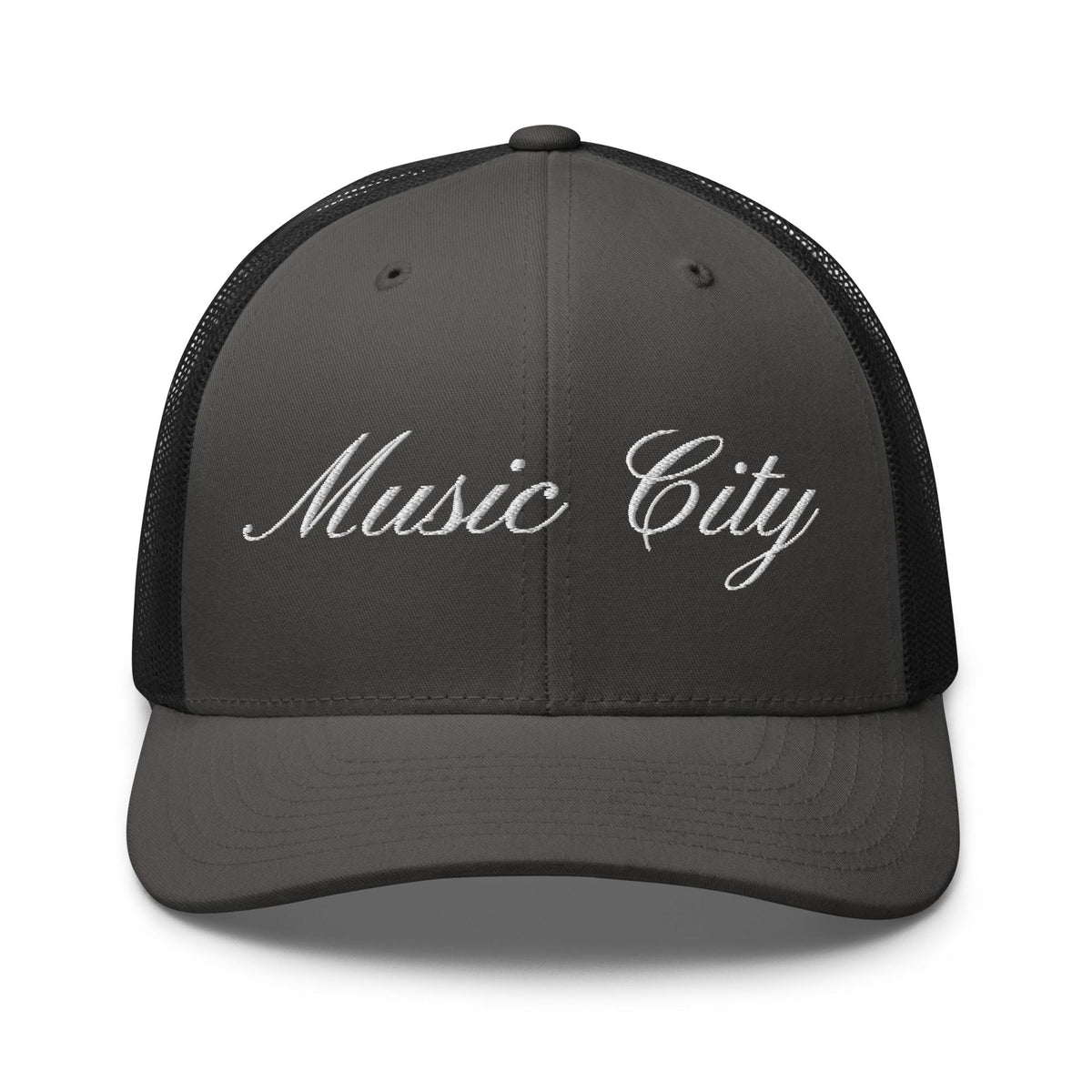 Music City White Script Trucker Cap