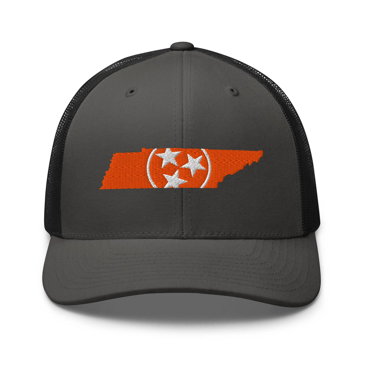 Orange Tennessee Flag Trucker Hat (Charcoal &amp; Black)