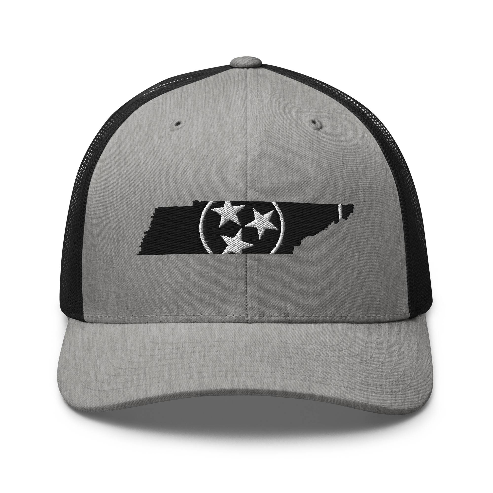 Black and White Tennessee Flag Trucker Hat
