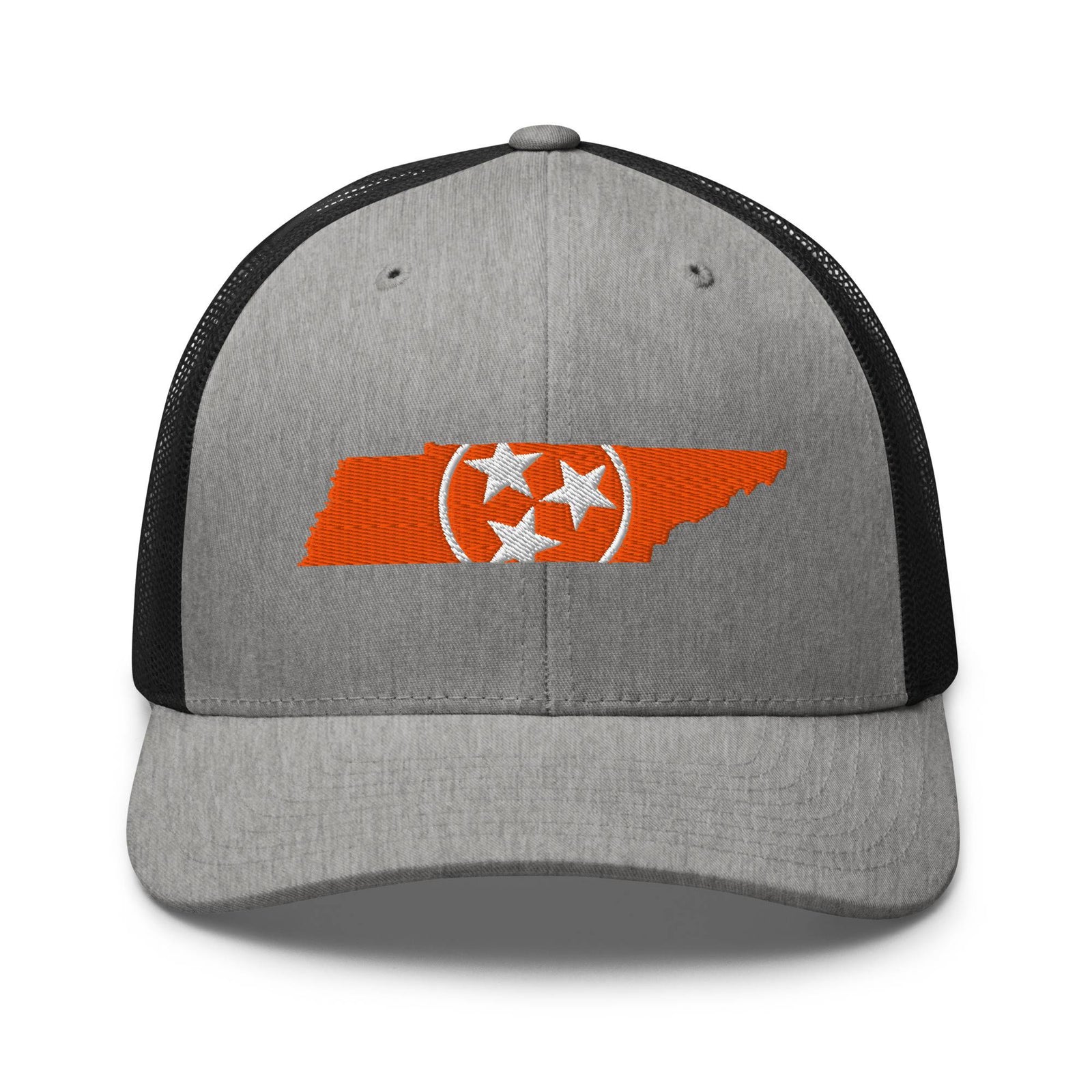 Orange Tennessee Flag Trucker Hat (Heather Gray & Black)