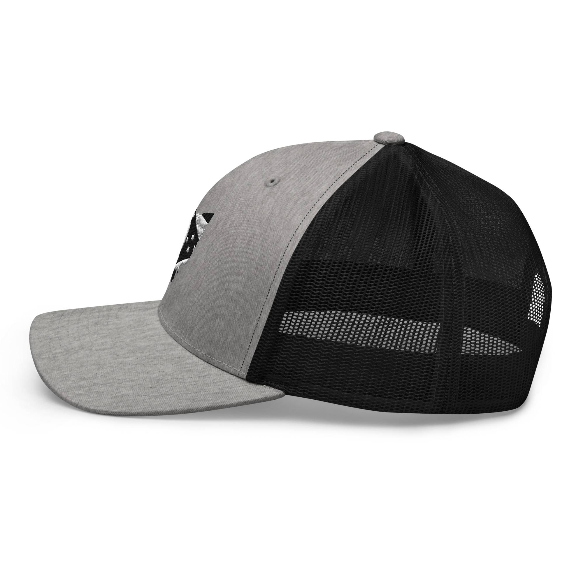 Black and White Ohio Flag Trucker Hat