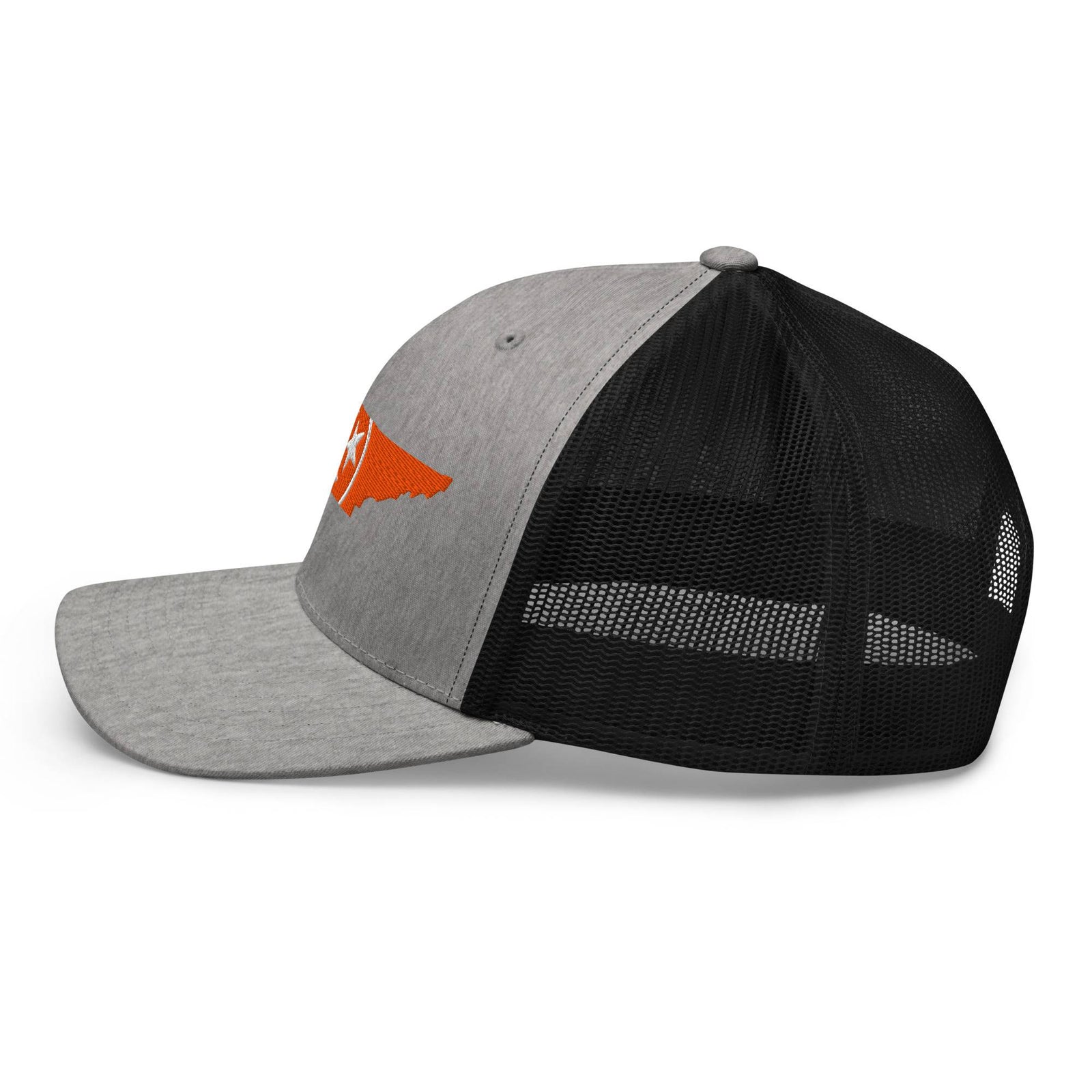 Orange Tennessee Flag Trucker Hat (Heather Gray & Black)