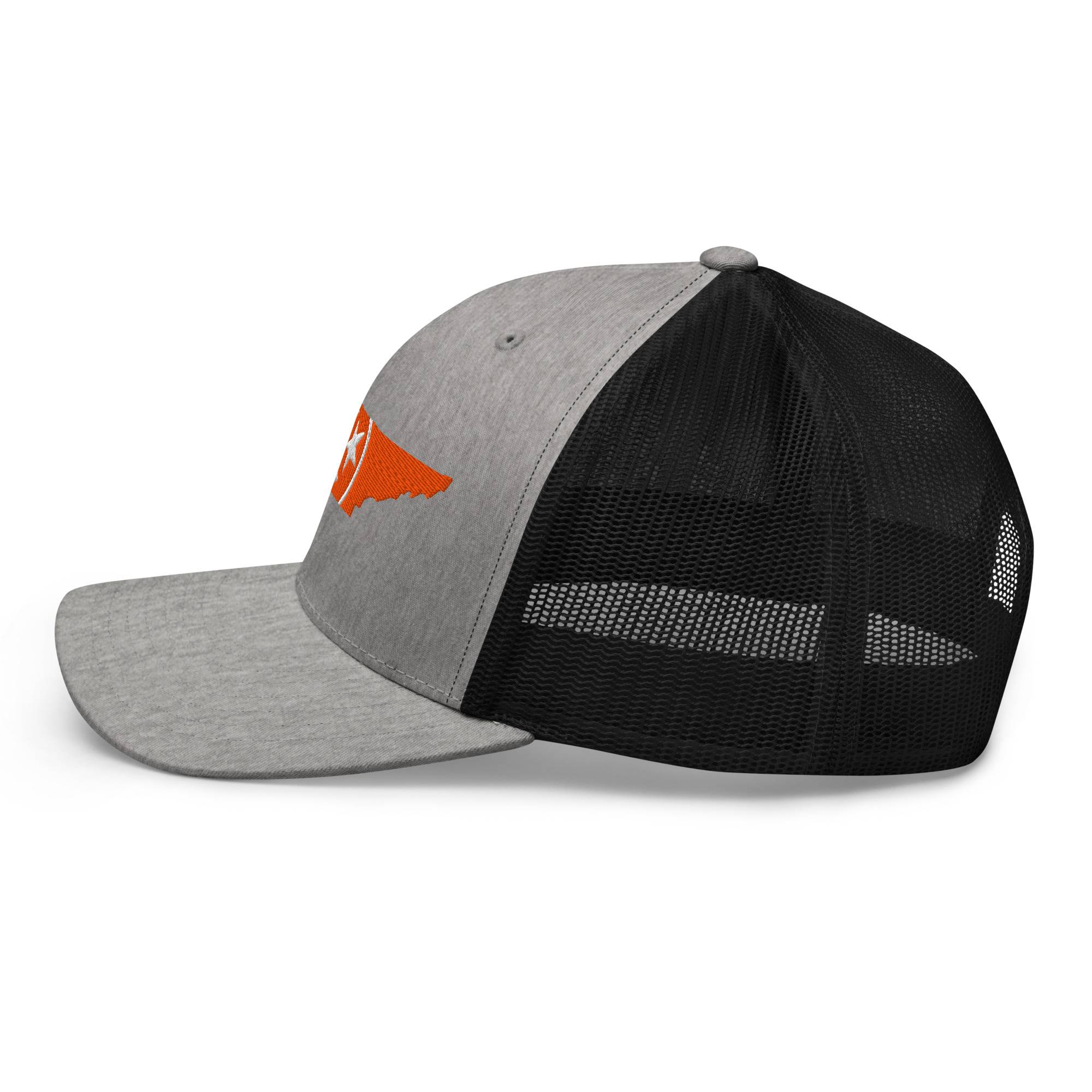 Orange Tennessee Flag Trucker Hat (Heather Gray & Black)
