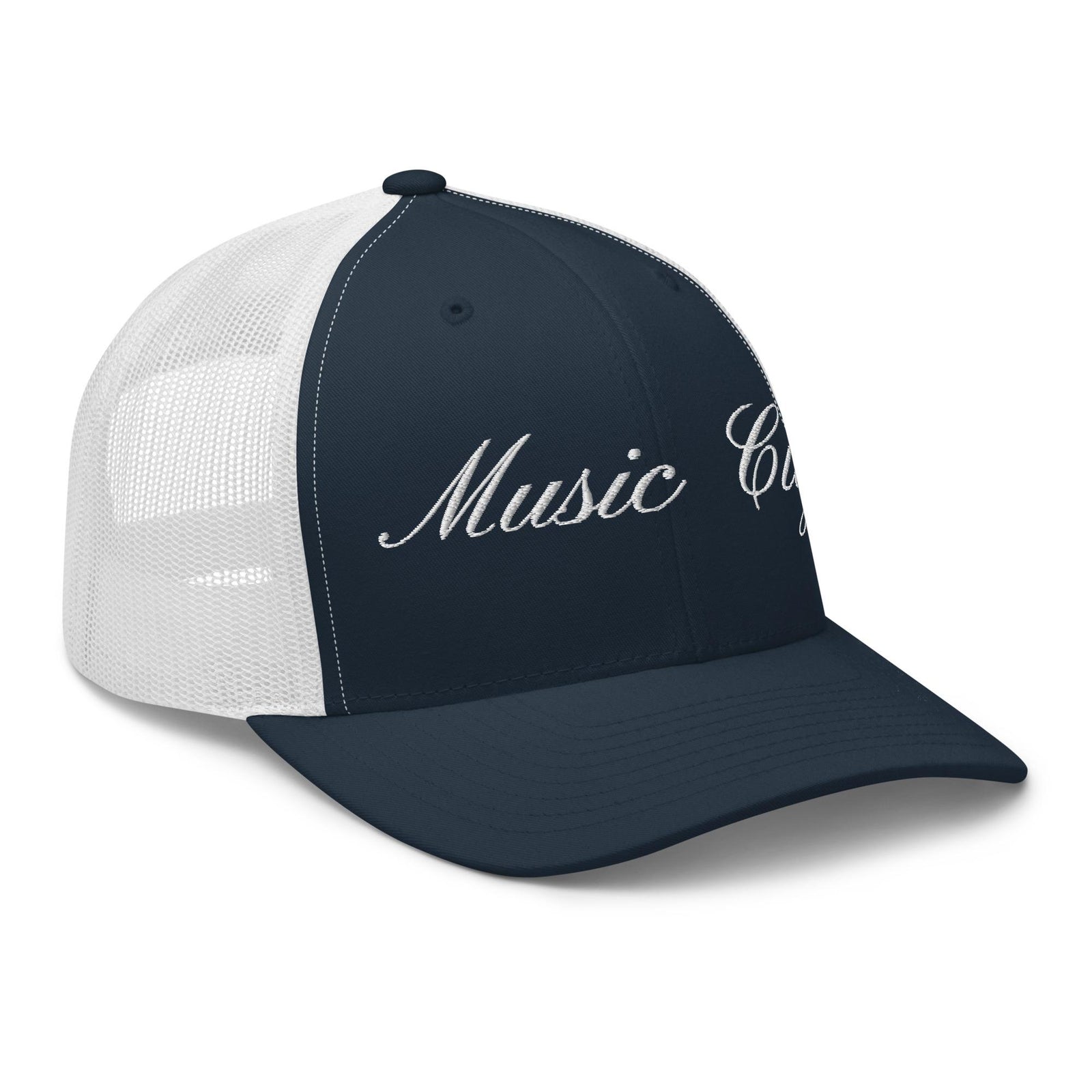 Music City White Script Trucker Cap