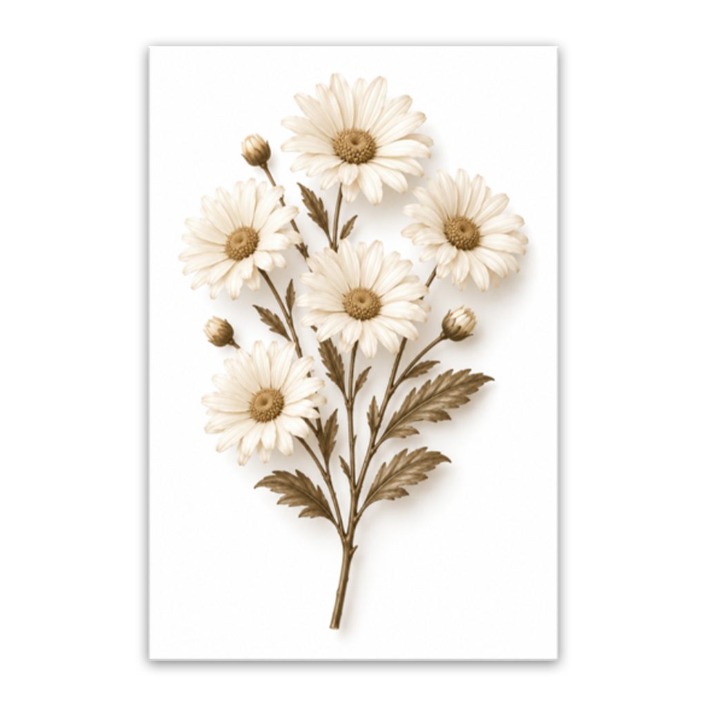Dried Daisies Canvas Wall Art Print