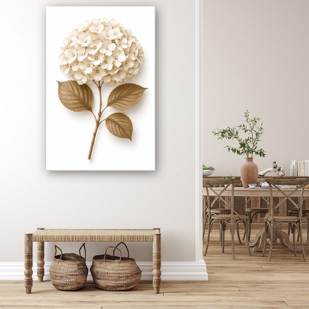 Dried Hydrangea Canvas Wall Art Print
