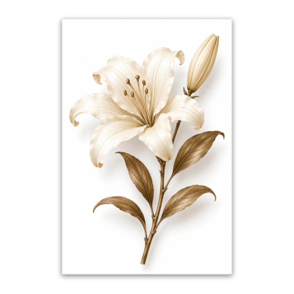 Dried Lily Canvas Wall Art Print