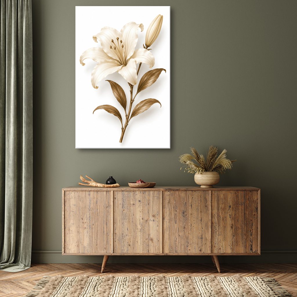 Dried Lily Canvas Wall Art Print