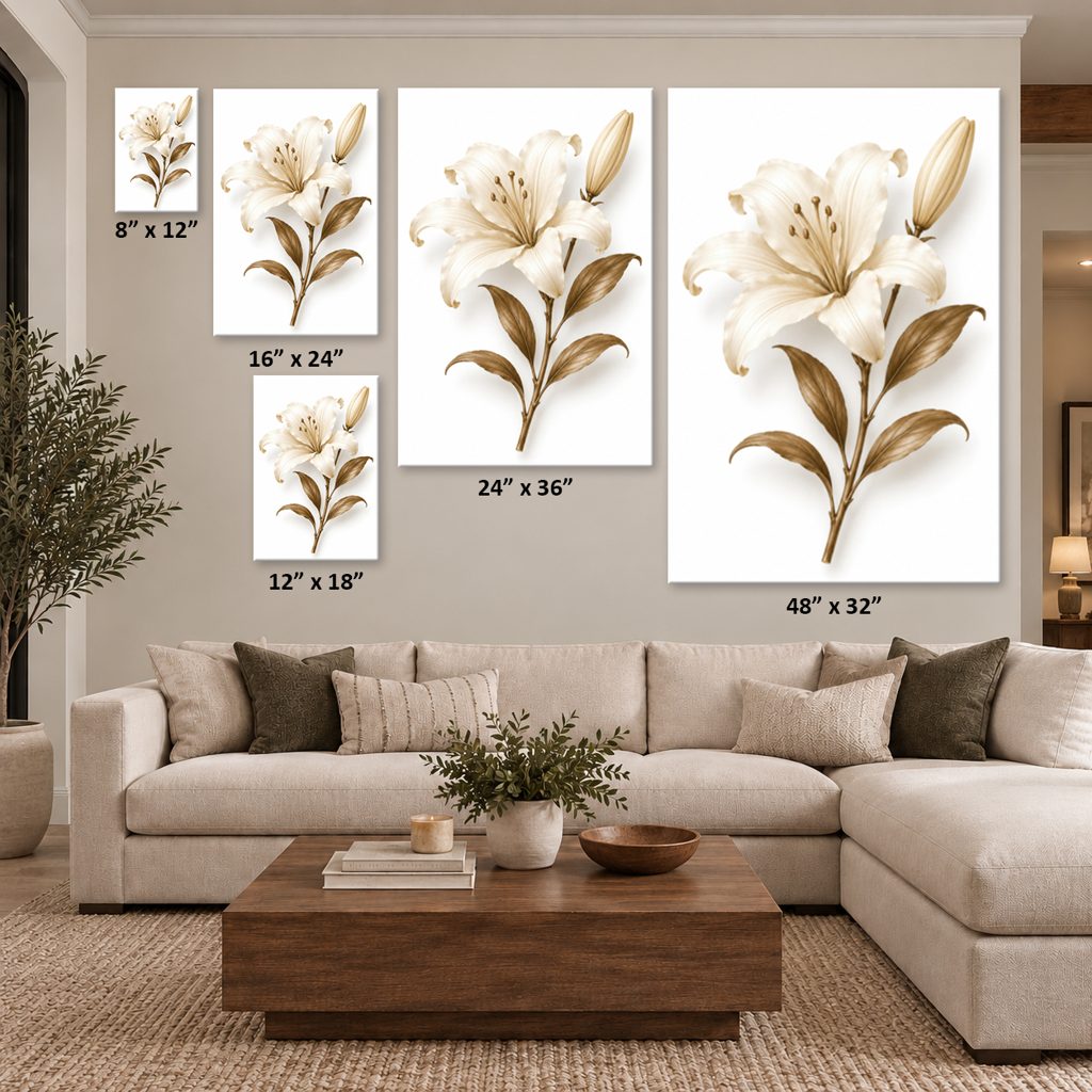 Dried Lily Canvas Wall Art Print