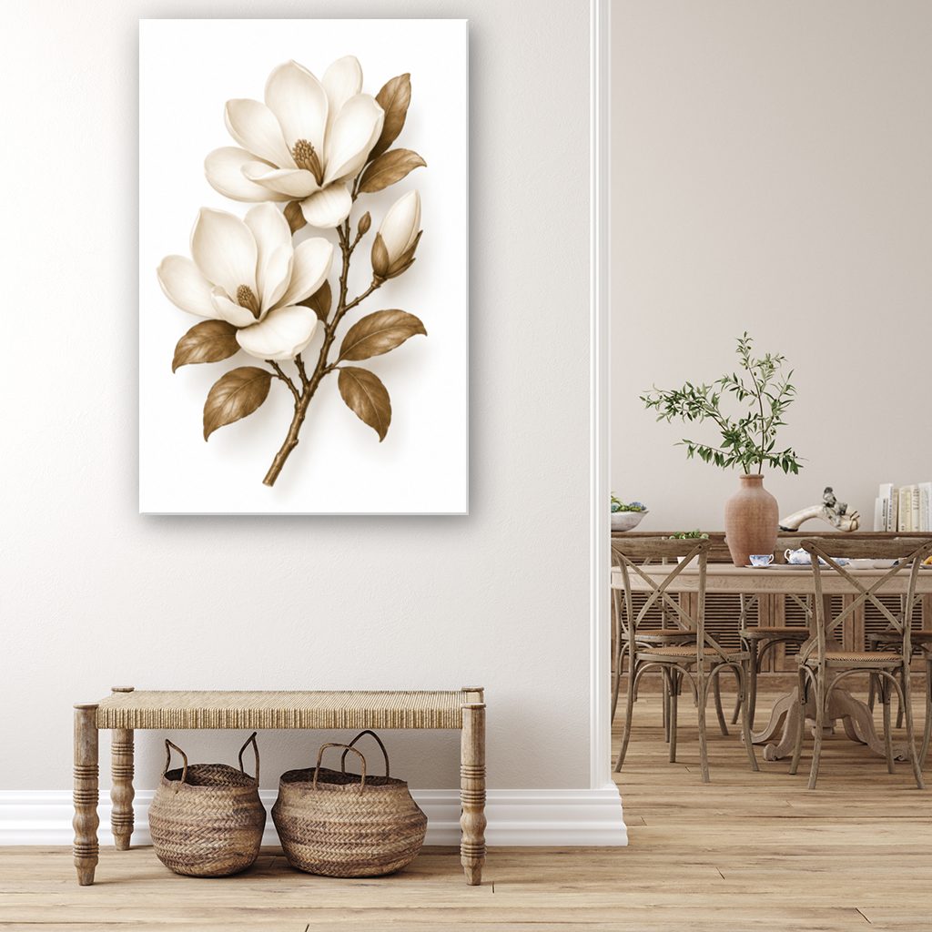 Dried Magnolia Canvas Wall Art Print