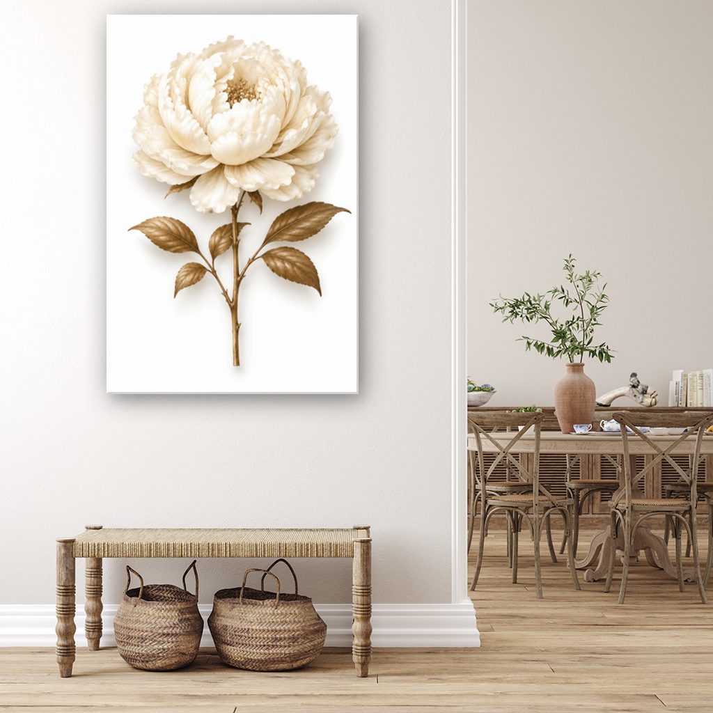 Dried Peony Canvas Wall Art Print