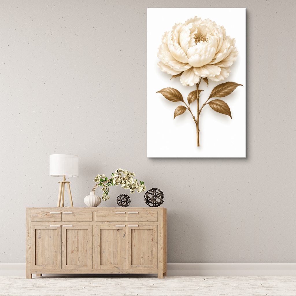Dried Peony Canvas Wall Art Print