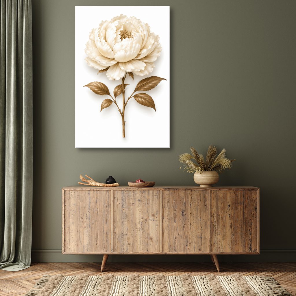 Dried Peony Canvas Wall Art Print
