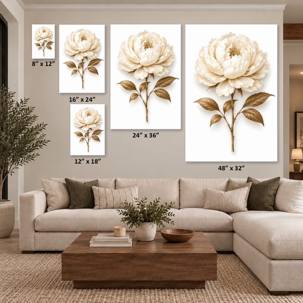 Dried Peony Canvas Wall Art Print